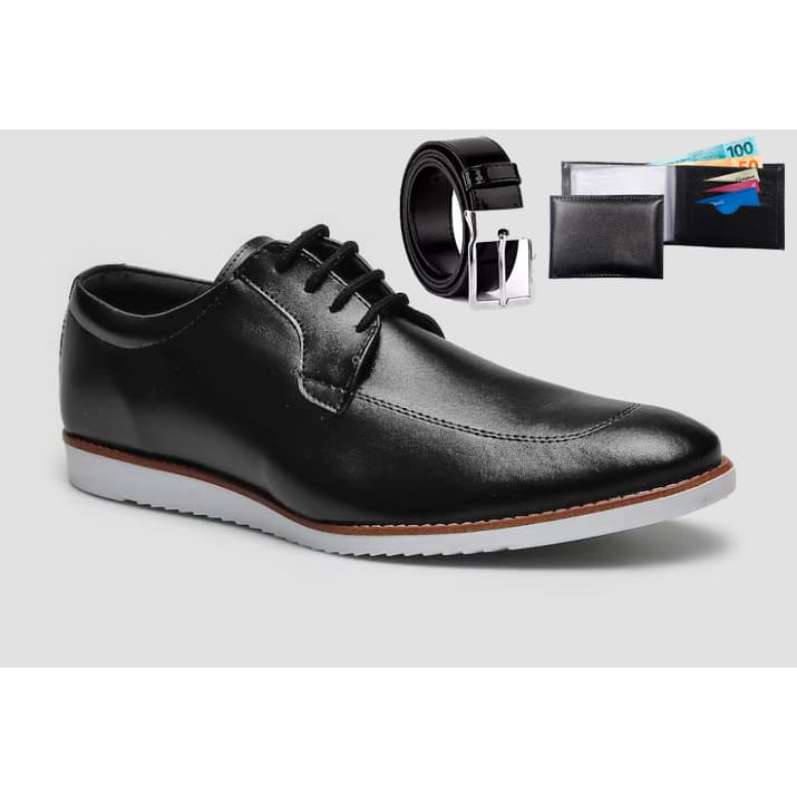 Kit Sapato Social Masculino + Cinto Dupla Face + Carteira