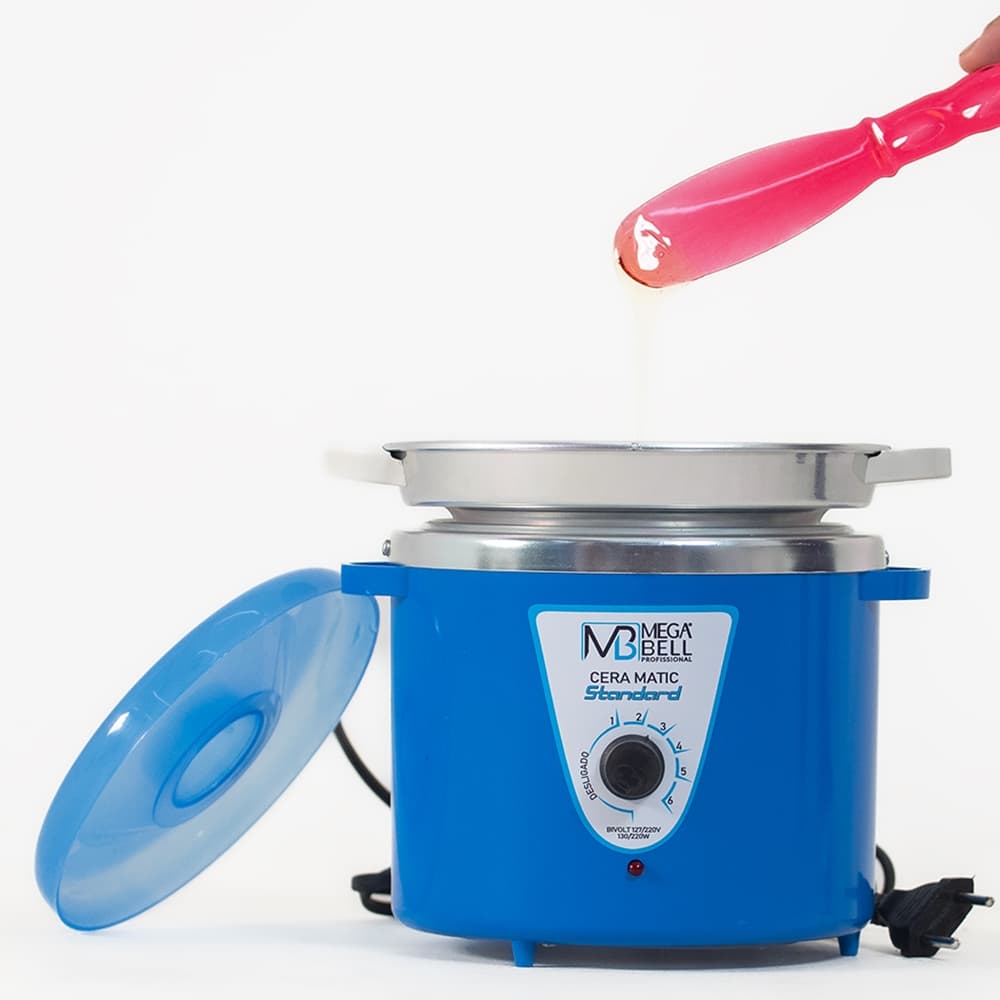 Panela Termocera para depilação Standard 900g Bivolt Com Refil Corpo Azul (7126 MB)