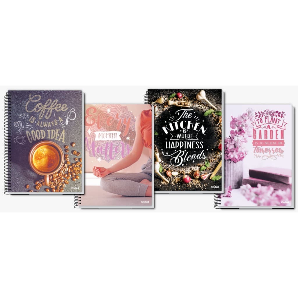 Caderno Universitário Comfy 10 Matérias Espiral Capa Dura 160 Folhas Credeal