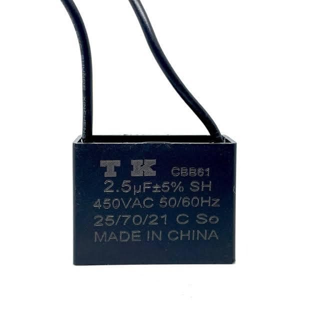 Capacitor Quadrado 2,5uf 450v Cbb61 50/60hz 2 Fios