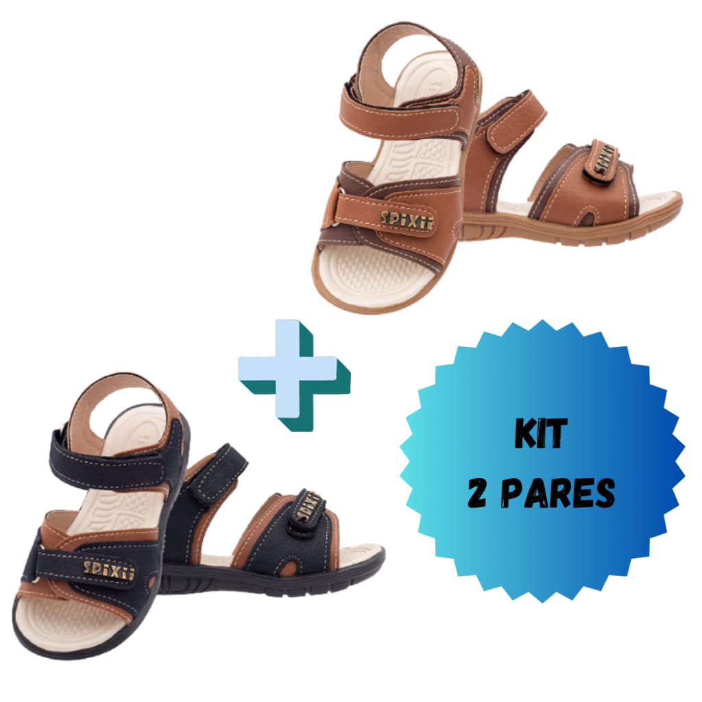 Kit 2 Pares Sandália Infantil Masculino Papete Menino Bebê 16 ao 27