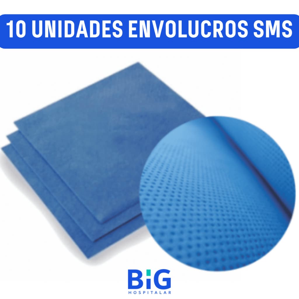Wrap para esterilização SMS 40x40cm Best Fabril - Pacote com 10 ou 50 Unidades - Azul