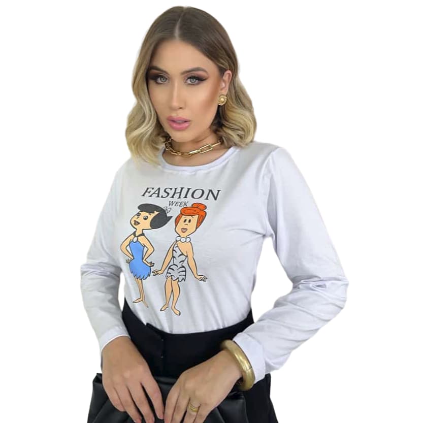 BLUSA MANGA LONGA FEMININA NO ALGODÃO VÁRIAS CORES TAMANHOS P M G e GG.