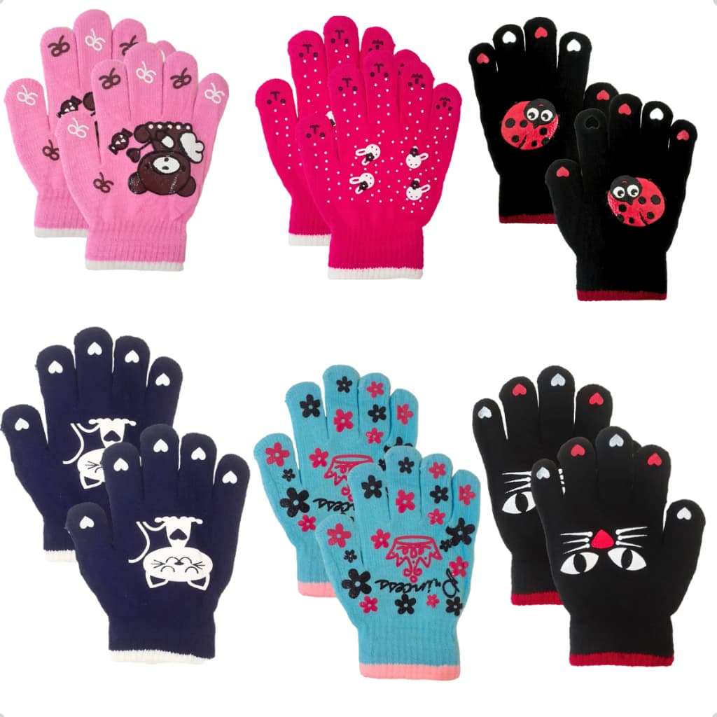 Kit 3 Luva Infantil Crianças Meninas Inverno Frio Lisa Quentinha Confortável Resistente