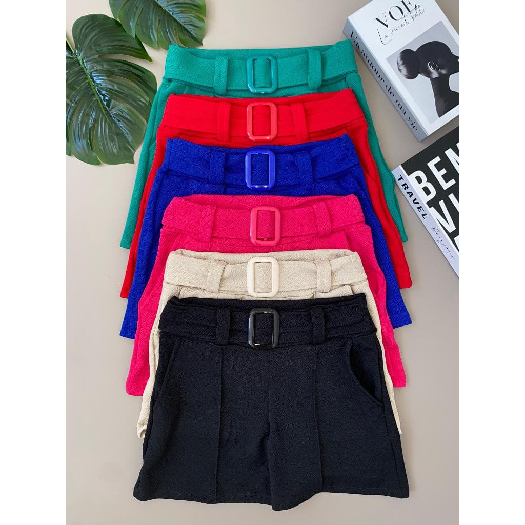 Kit 10 Short Feminino Cinto Bermuda P ao GG Shorte 10 Peças Kit para Revender Plus