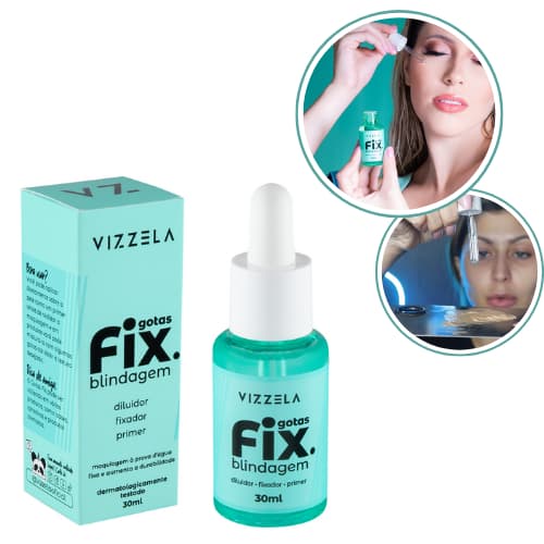 Diluidor de Maquiagem Primer Gotas Fix Vizzela Pele Blindada 30ml