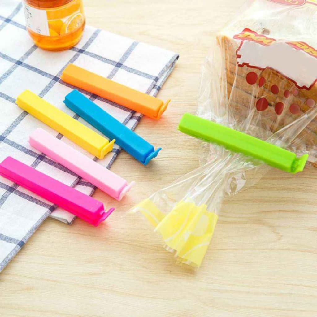 kit Fechador com 10 lacres clip de sacos sacolas veda embalagens prendedor para fechar reutilizável