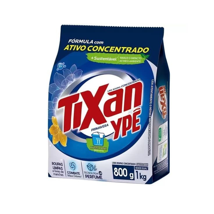 Sabão em Pó Lava Roupas Concentrado Tixan YPÊ Primavera Sachê 800g - YPE