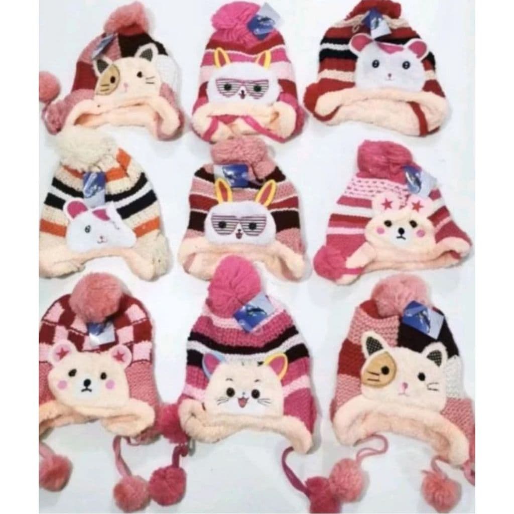Touca Infantil Gorro Juvenil Com Pompom Chapéu de Criança Forrada de Pelinho de Lã