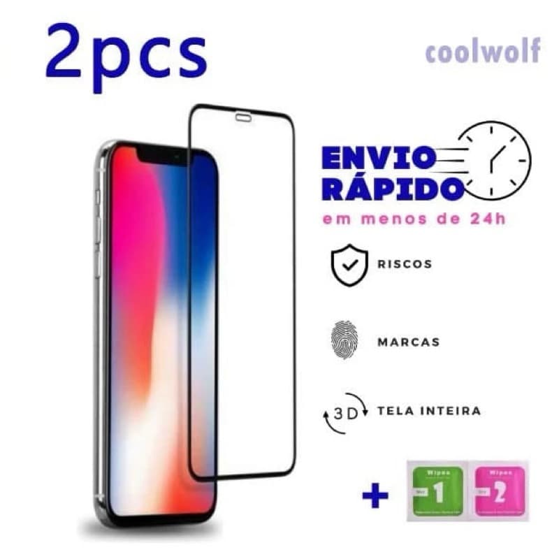 2pc Película para iPhone X/XR/XSMAX 11/12 promax/13/14 Pro max iphone15/15plus/15pro/15promax