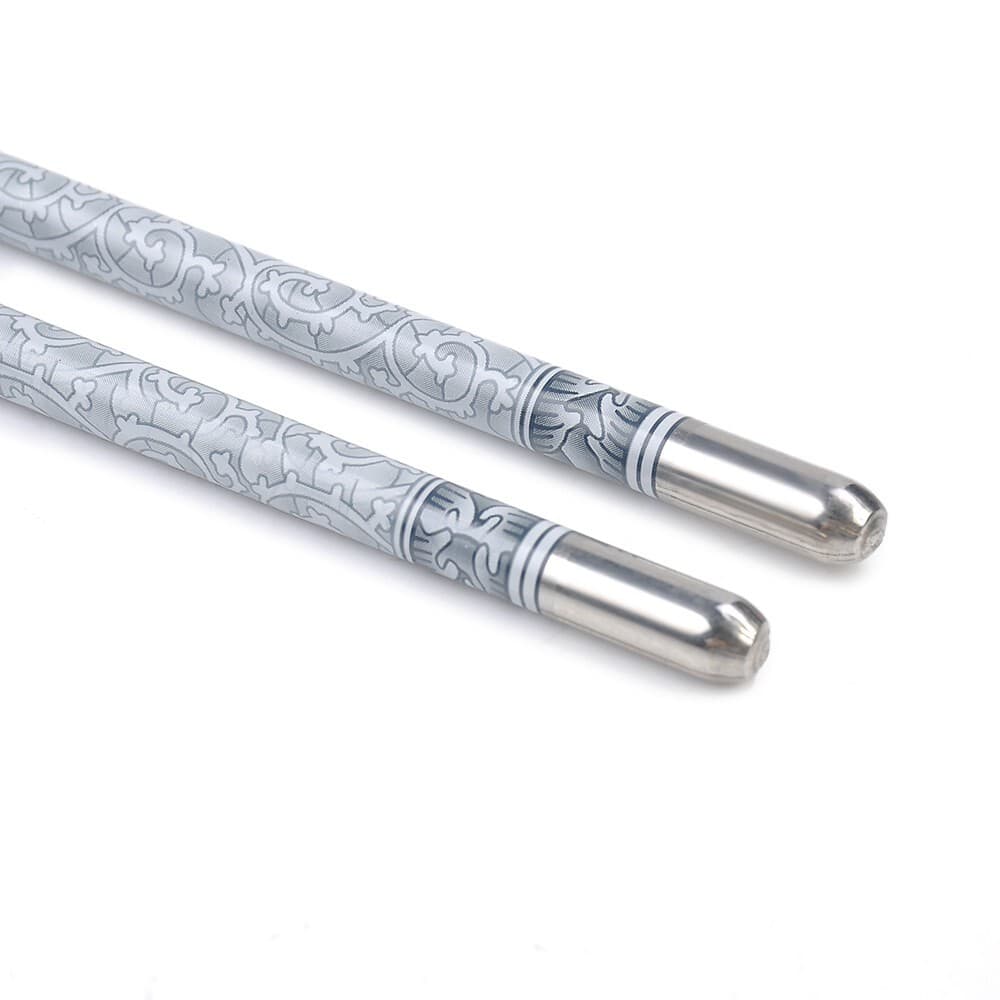 Kit 2 Par De Hashi Aço Inox Reutilizavel Sustentável Estampado Flor de Porcelana
