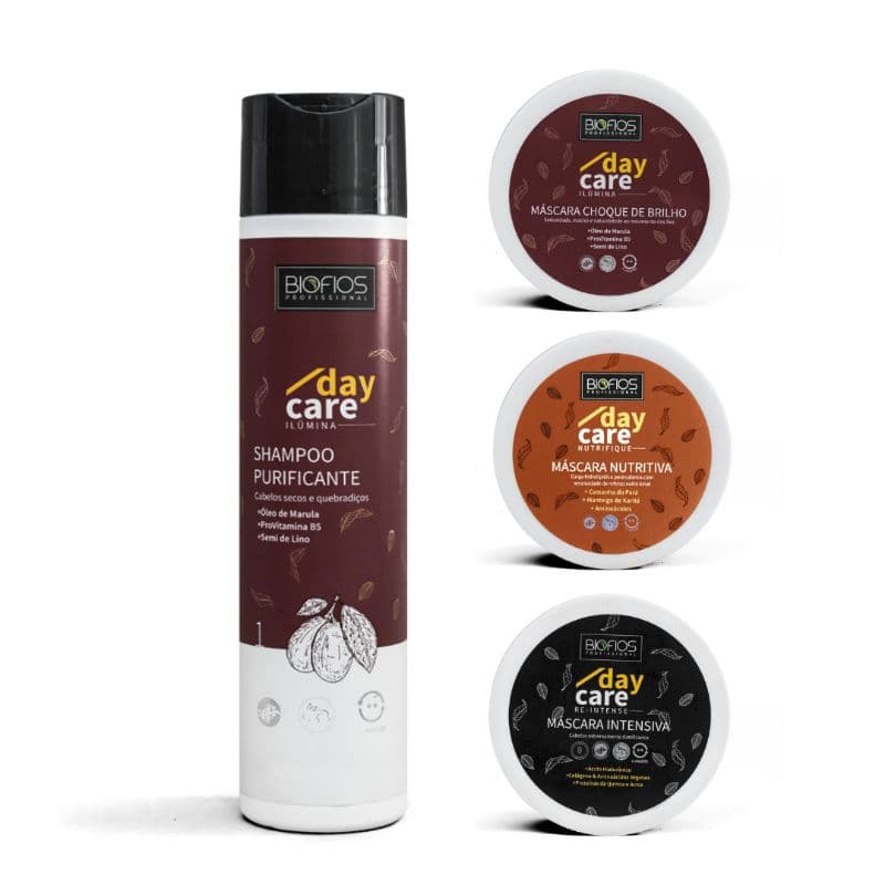 Cronograma Capilar 250g + Shampoo Ilúmina Hidratação 250ml Biofios Profissional