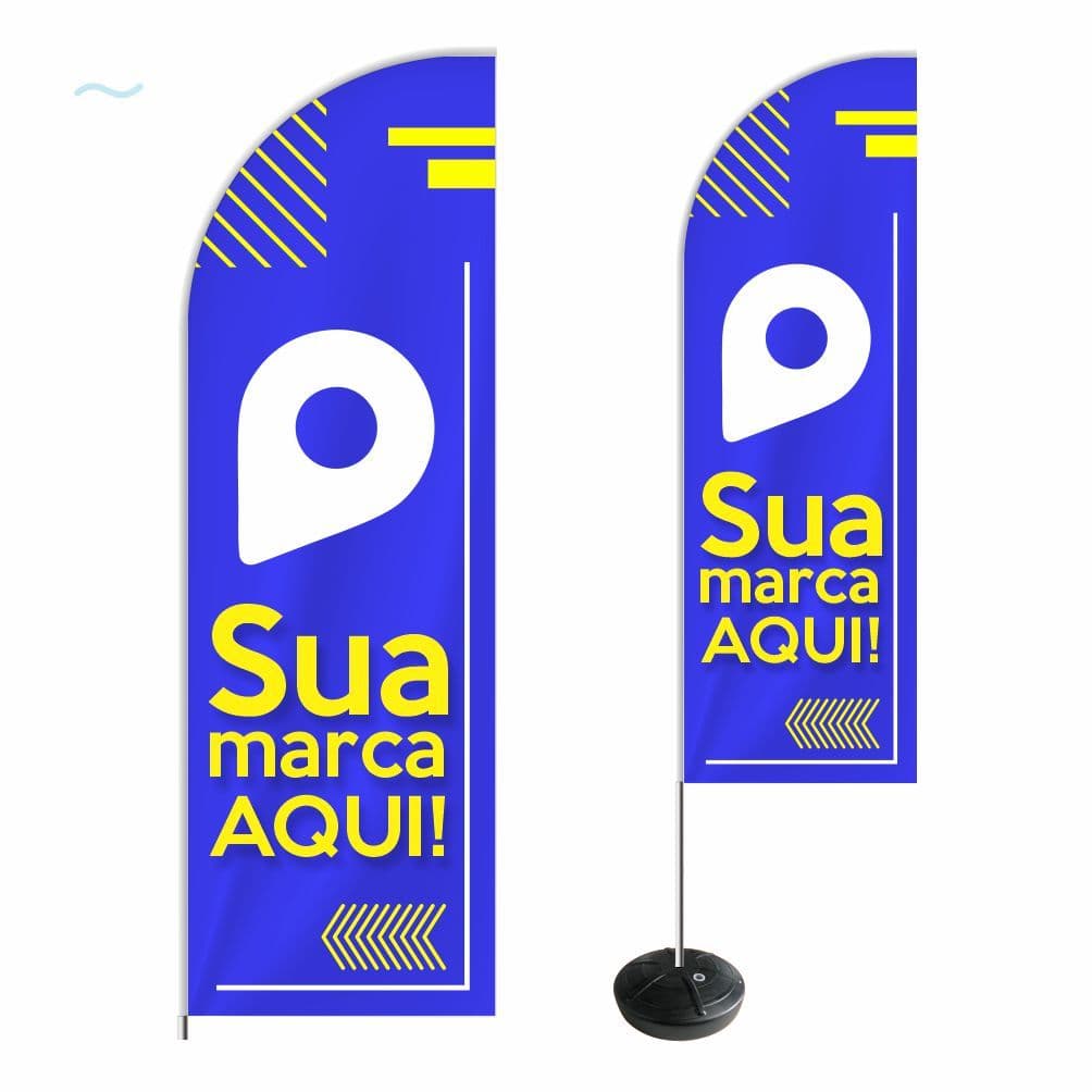 Bandeira Wind Banner Personalizado 2,8m Arte Gratis D.face kit completo