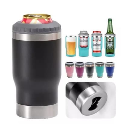 Copo Térmico 5 em 1 420ml Latinha Barrigudinha Lata Alta Com abridor Porta Garrafa