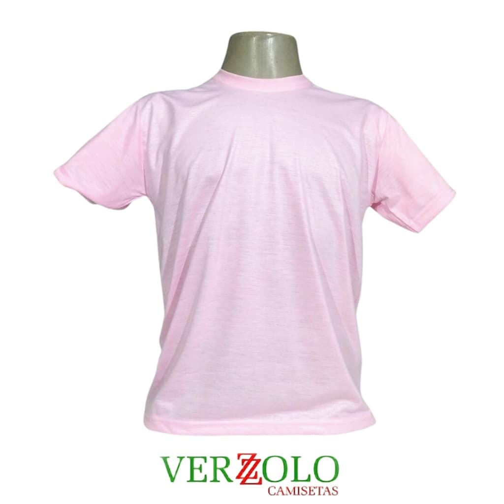 Camiseta Rosa Bebê VERZZOLO 100% Poliéster Para Sublimação Personalização