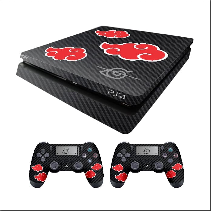 Kit Skin- Adesivo Carbono Compatível com Play 4 Slim - AKATSUKI