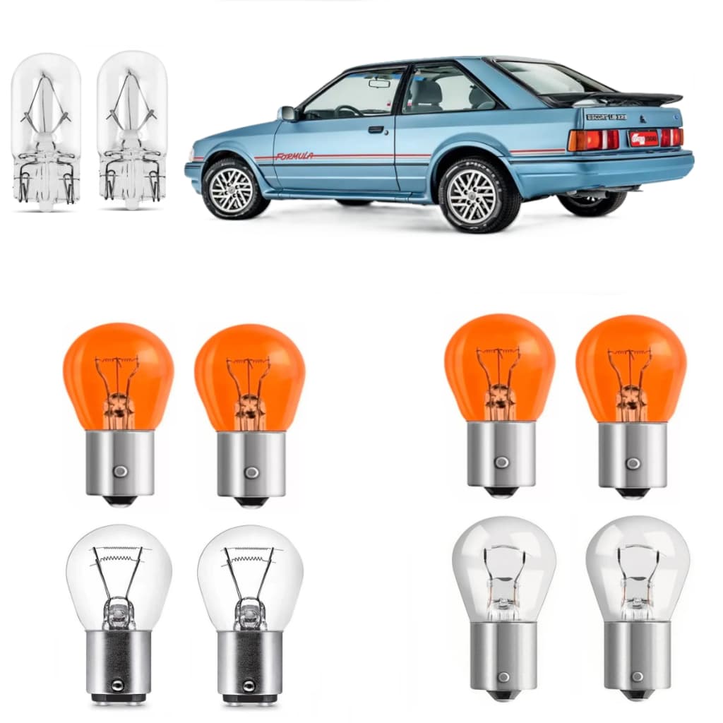 Kit 10 Lâmpadas Lanterna Traseira Seta Freio Ré Ford Escort Todos