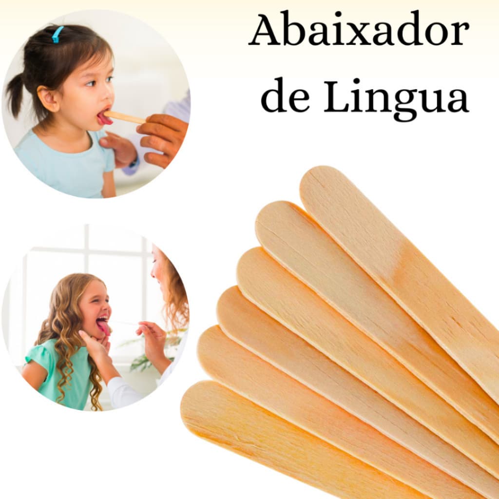 Palito Para Depilação Abaixador De Língua Pacote C/ 100