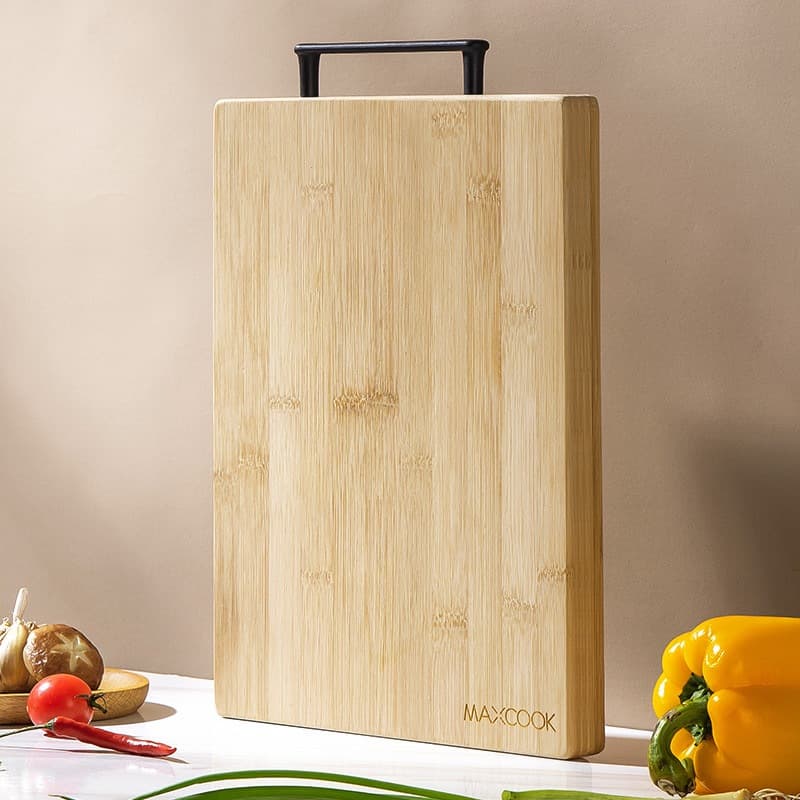 Tábua De 100% bambu 38x28cm  para Carne Legumes frutas Material Ecológico Bambu Com Alça aço