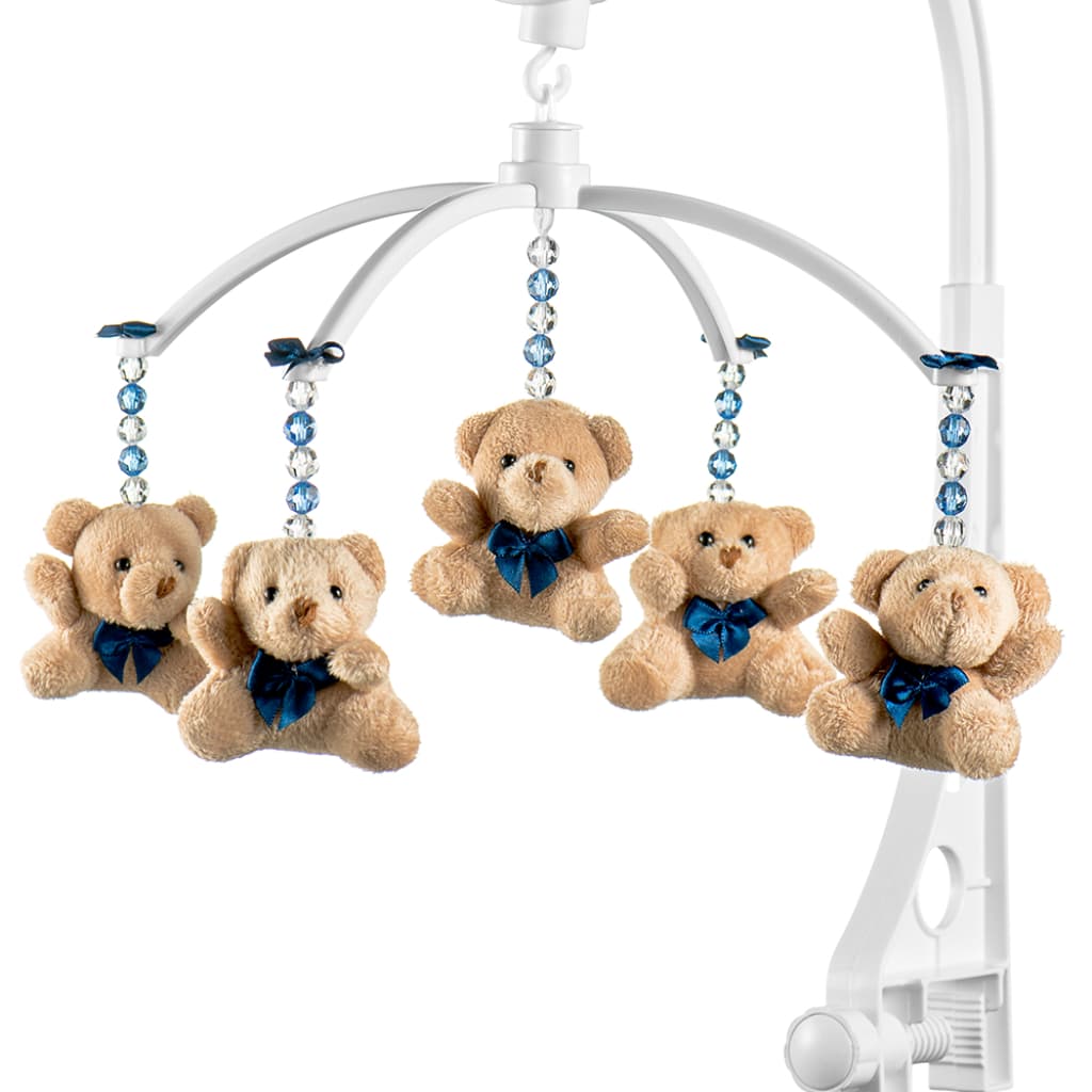 Móbile Berço Bebê Musical E Giratório Urso Gravata Marinho Envio Imediato