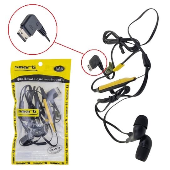 Fone De Ouvido Celular Samsung E746 E1205 M2710 M7600 S3500 F250 E2152 D880 Smarti - só para modelos antigos