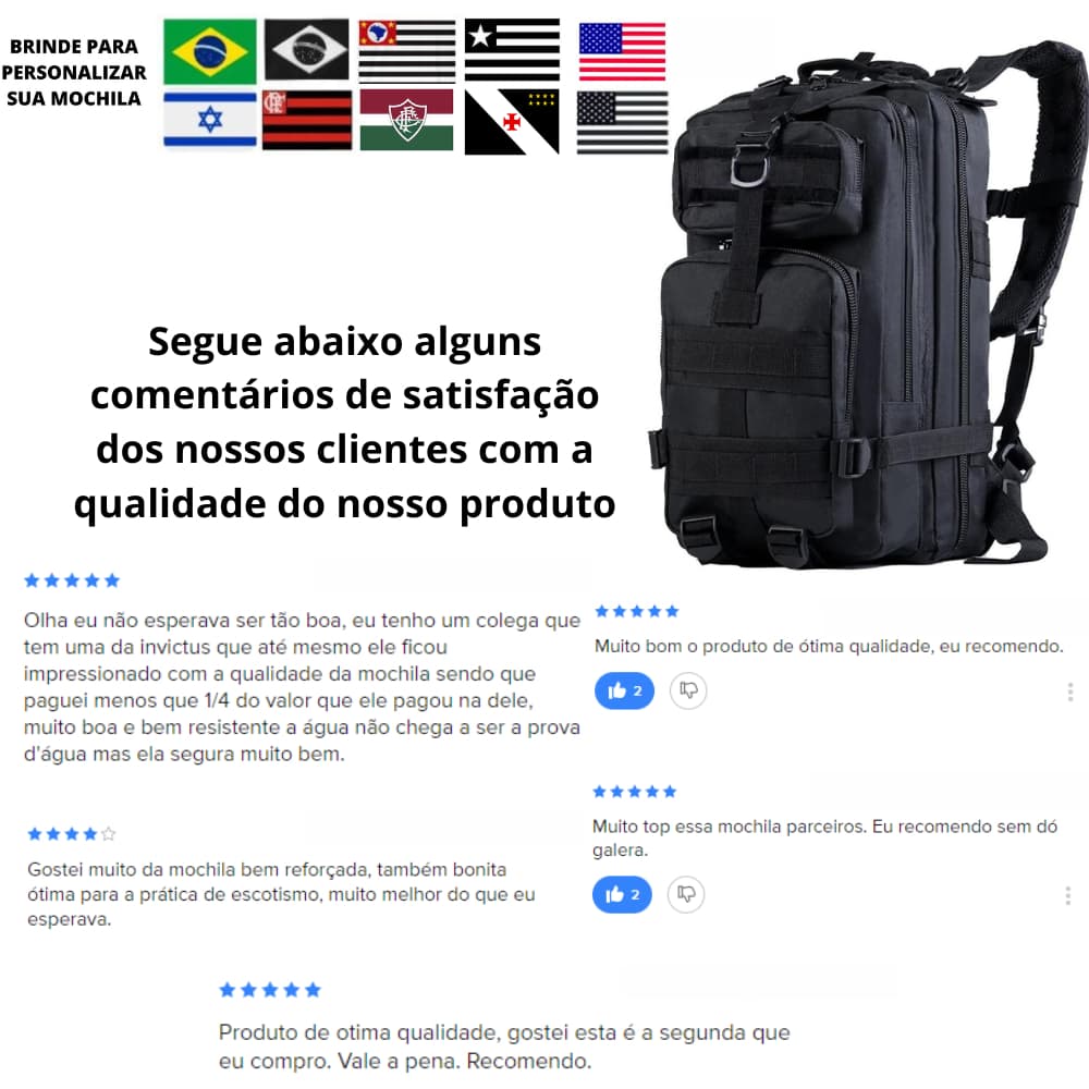 MOCHILA TATICA C/2 PACH ESCOLAR TRABALHO VIAGEM.