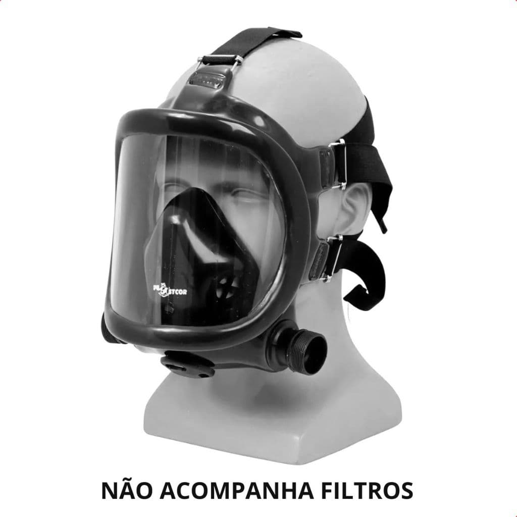 Máscara Panorâmica Com Respirador Facial Inteira P/ 2 Filtro