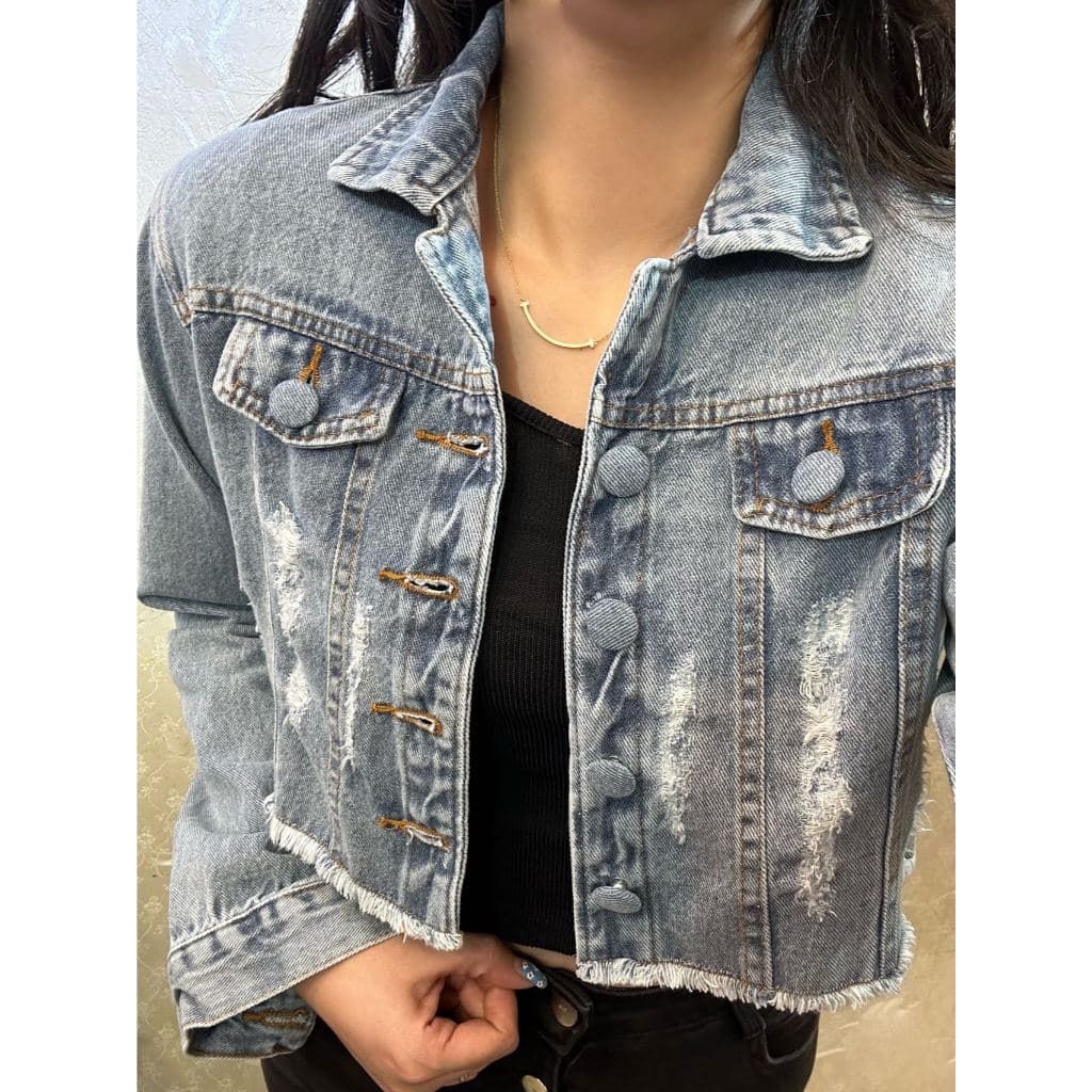 Jaqueta jeans cropped feminina1