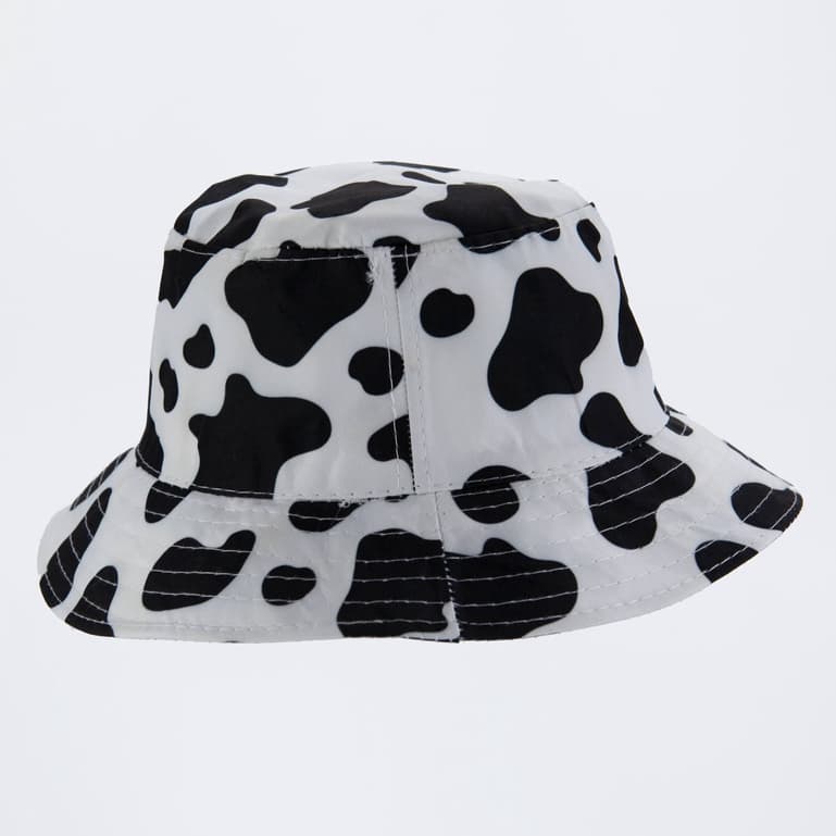 Chapéu Bucket Estampado Vaquinha Machadinho Preto e Branco Estiloso