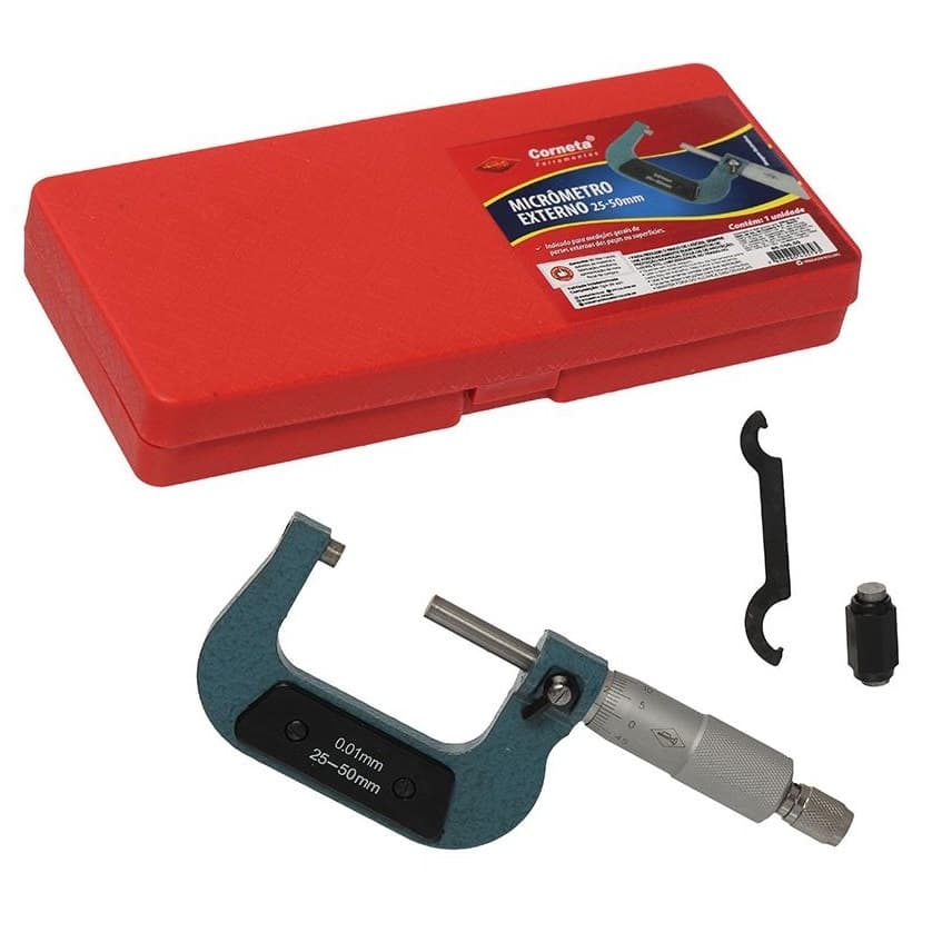 Micrometro Externo Analógico 25-50 Mm Profissional Corneta