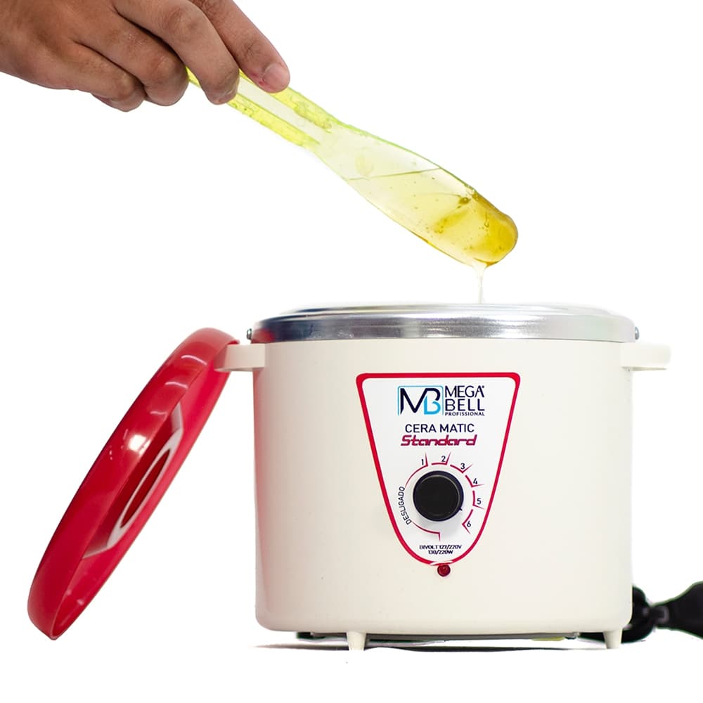 Panela Termocera Para Depilação Standard 700g Bivolt Sem Refil Branco Com Vermelho (7190 MB)