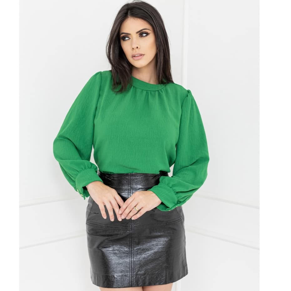YW & X MODA     blusa manga long feminina gola alta