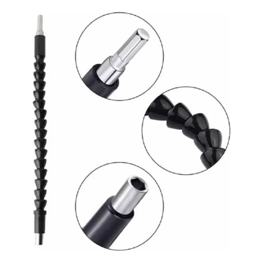 Cabo Extensor Prolongador Flexivel 30cm Parafusadeira Universal