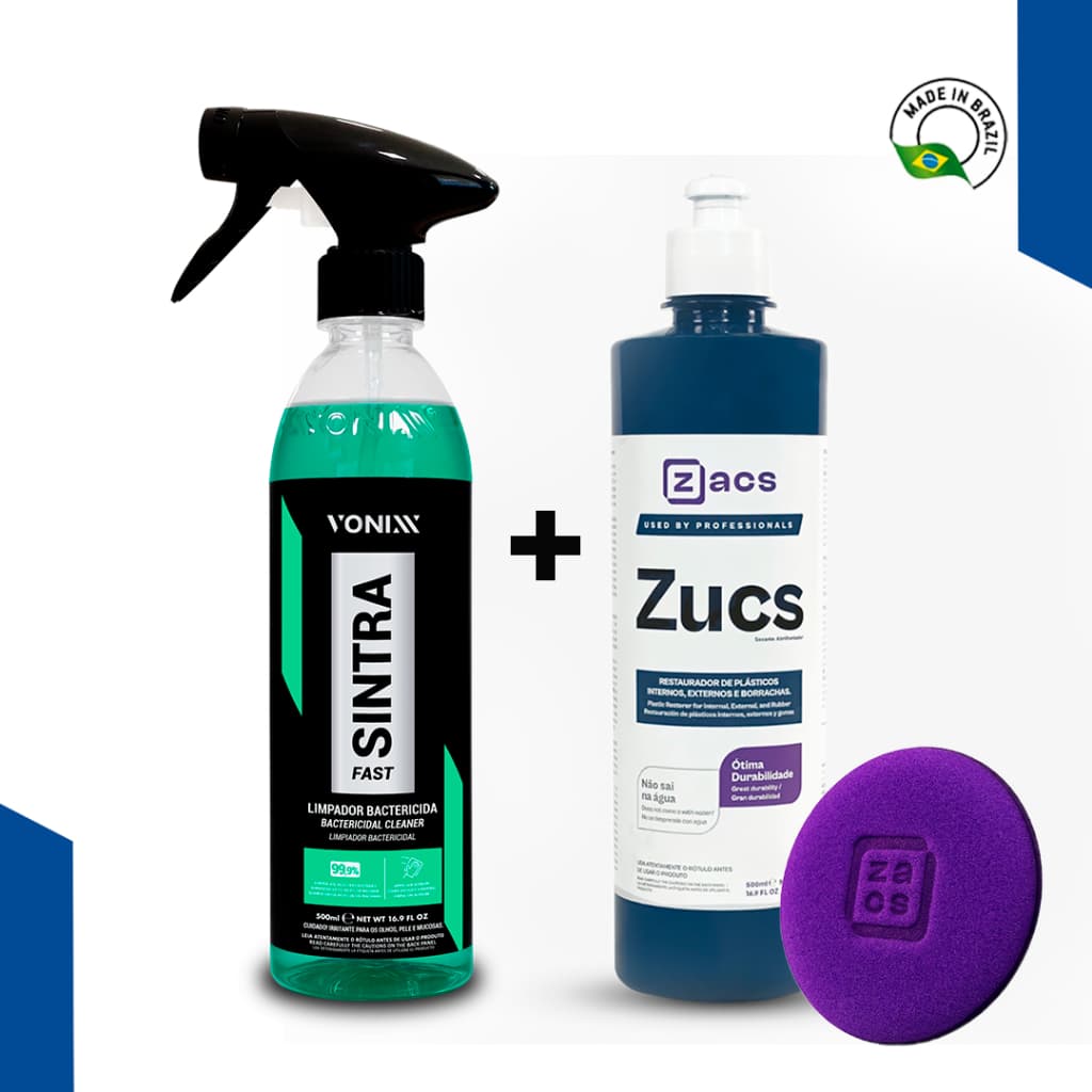 Sintra Fast 500ml + Zucs 500ml + Aplicador De Espuma Pequeno Zacs