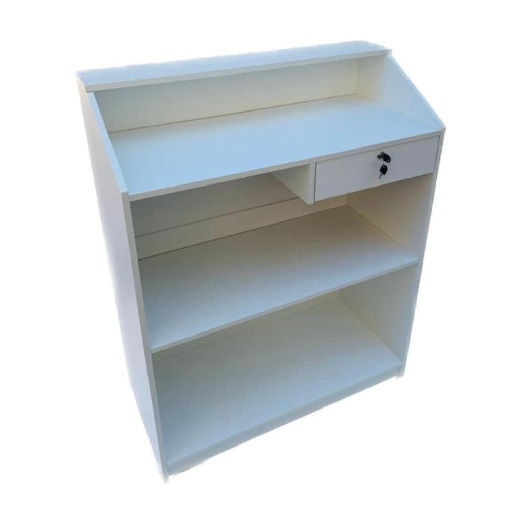 BALCÃO CAIXA PARA LOJAS  FARMÁCIAS RECEPÇÃO PETSHOP VALLET 100% EM MDF BRANCO