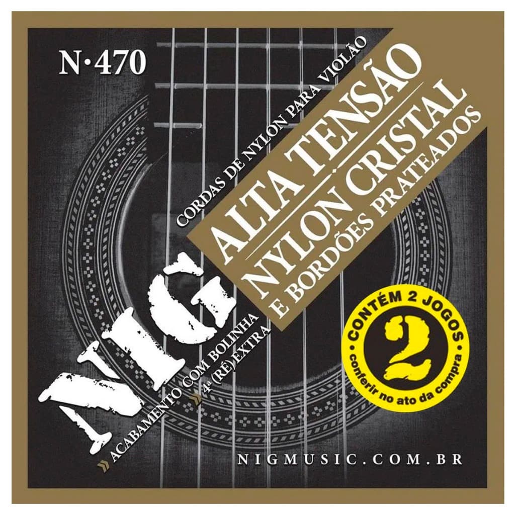 Pack 2 Encordoamentos Violão Nylon Nig Alta Tensão N470