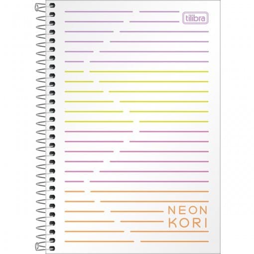 Caderno Capa Plástica 1/4 sem Pauta Neon Kori - 80 Folhas
