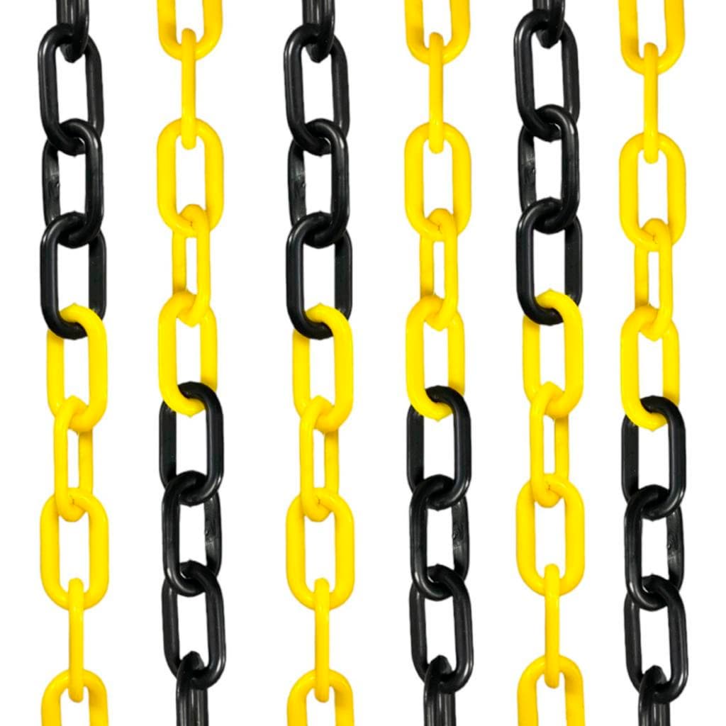 5 Metros Corrente Zebrada/Preto/Amarelo Elo Pequeno Sinalização