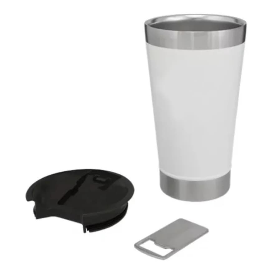 Copo Térmico Premium Aço Inox Com Tampa E Abridor Branco