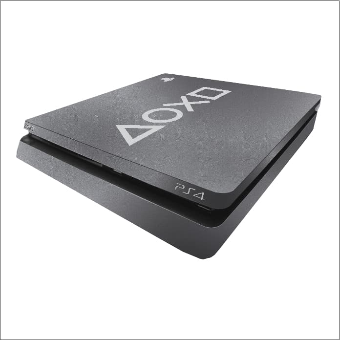 Skin Metalico Cinza Ps4 Slim Botões Playstation - Em Metalico Automotivo