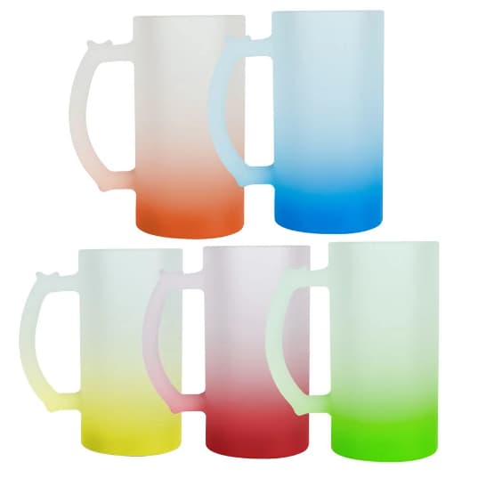 Caneca Para Sublimação Chopp Vidro Jateada 475ml Kit