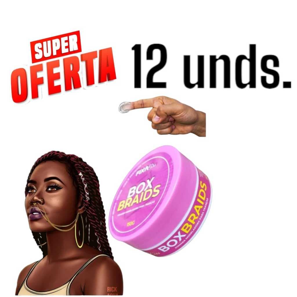 12 POMADAS MODELADORA CERA CAPILAR BABY HAIR BOX BRAIDS TRANCISTA BARBEIRO