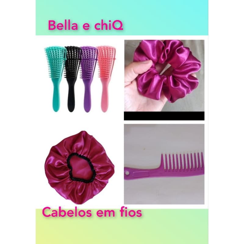kit para cabelos toucas de cetim rabicos de cetim pentes escovas