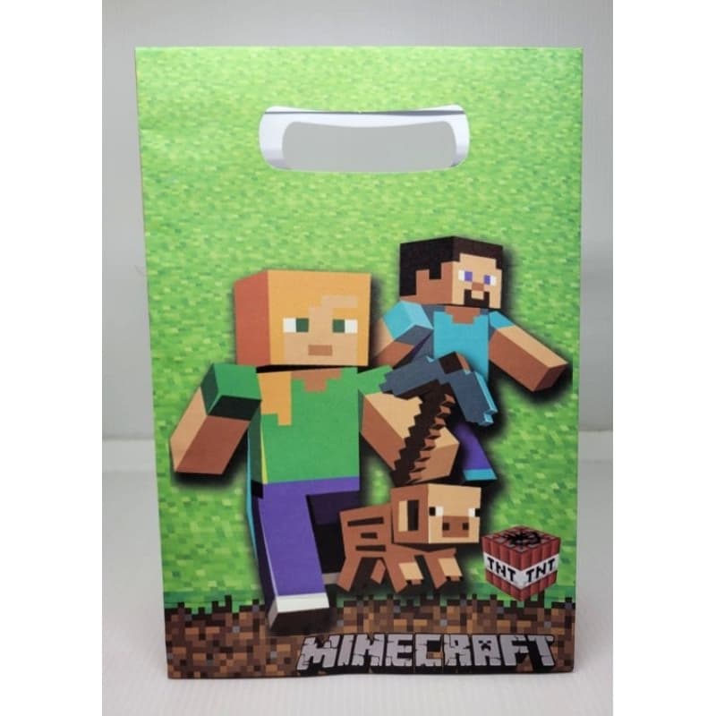 Sacola Surpresa Festa aniversário Minecraft com 10 Unidades