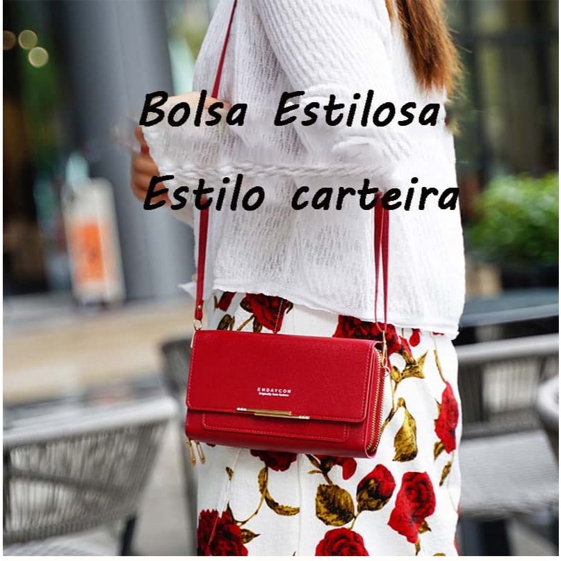 Bolsa transversal feminina moda feminina trabalho social porta celular com 2 divisorias