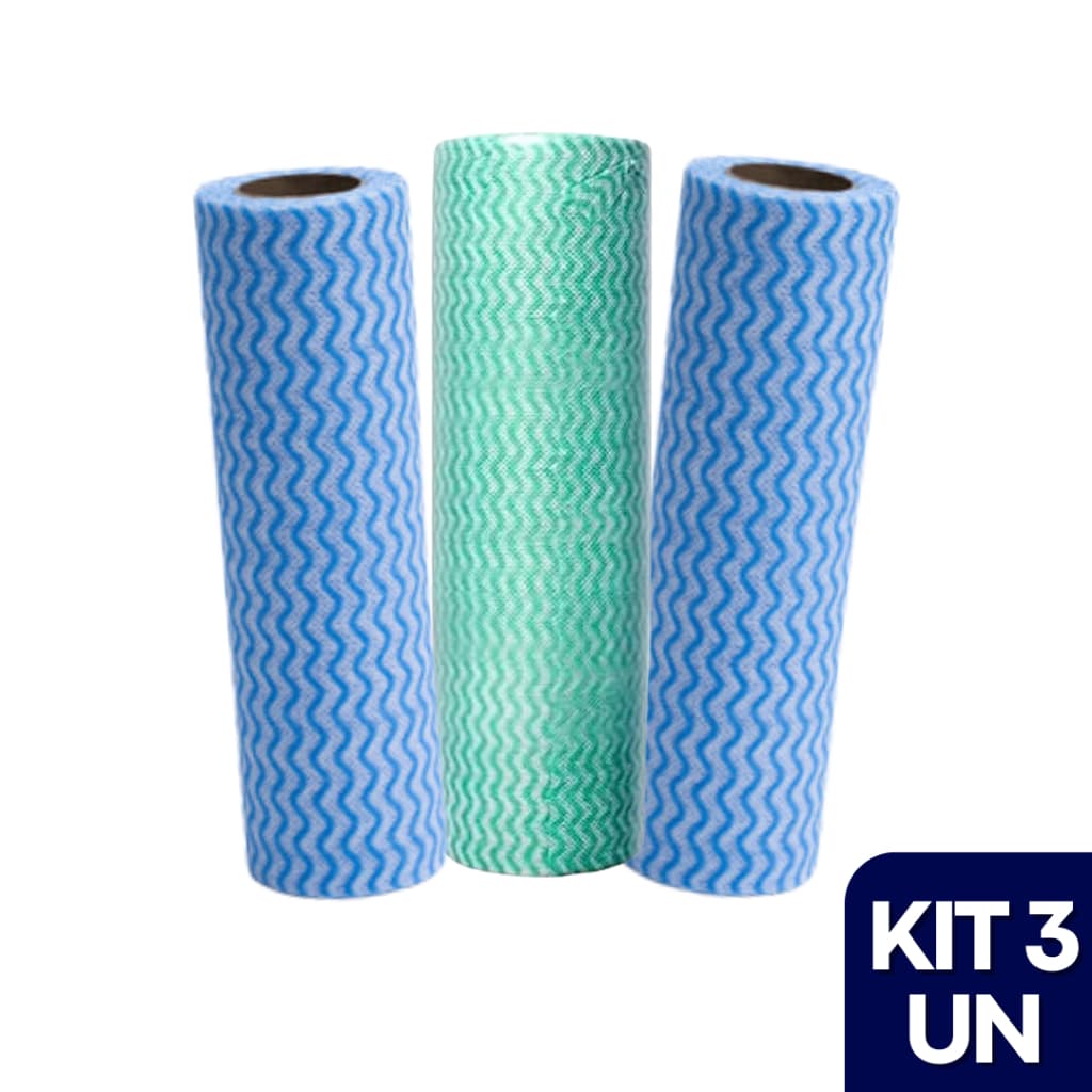 Pano de Limpeza Multiuso 75 Un Destacável Kit com 3