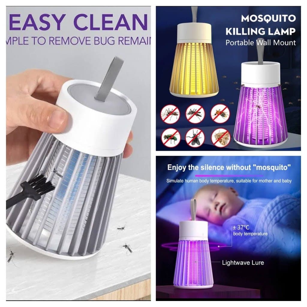 Luminária Mata Mosquito e Pernilongos Luz Led UV Recarregável USB