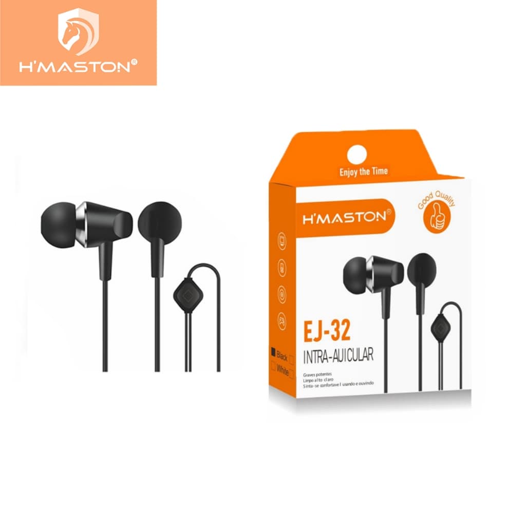 H'maston P2 EJ-32 Fone De Ouvido Com Microfone Intra-auricular