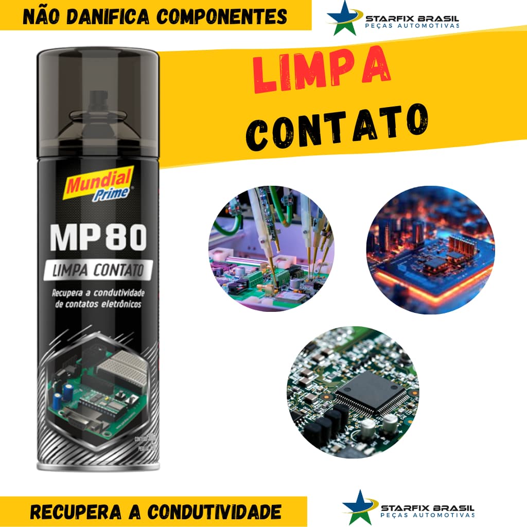 Spray Limpa Contato Mundial 170G 300ML Informática e Eletrônica