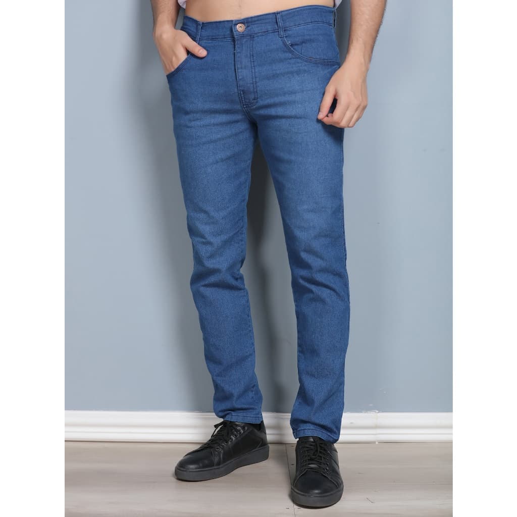 Calça Jeans Masculina Premium Com Lycra Elastano Estica Bem Slim Fit Skinny